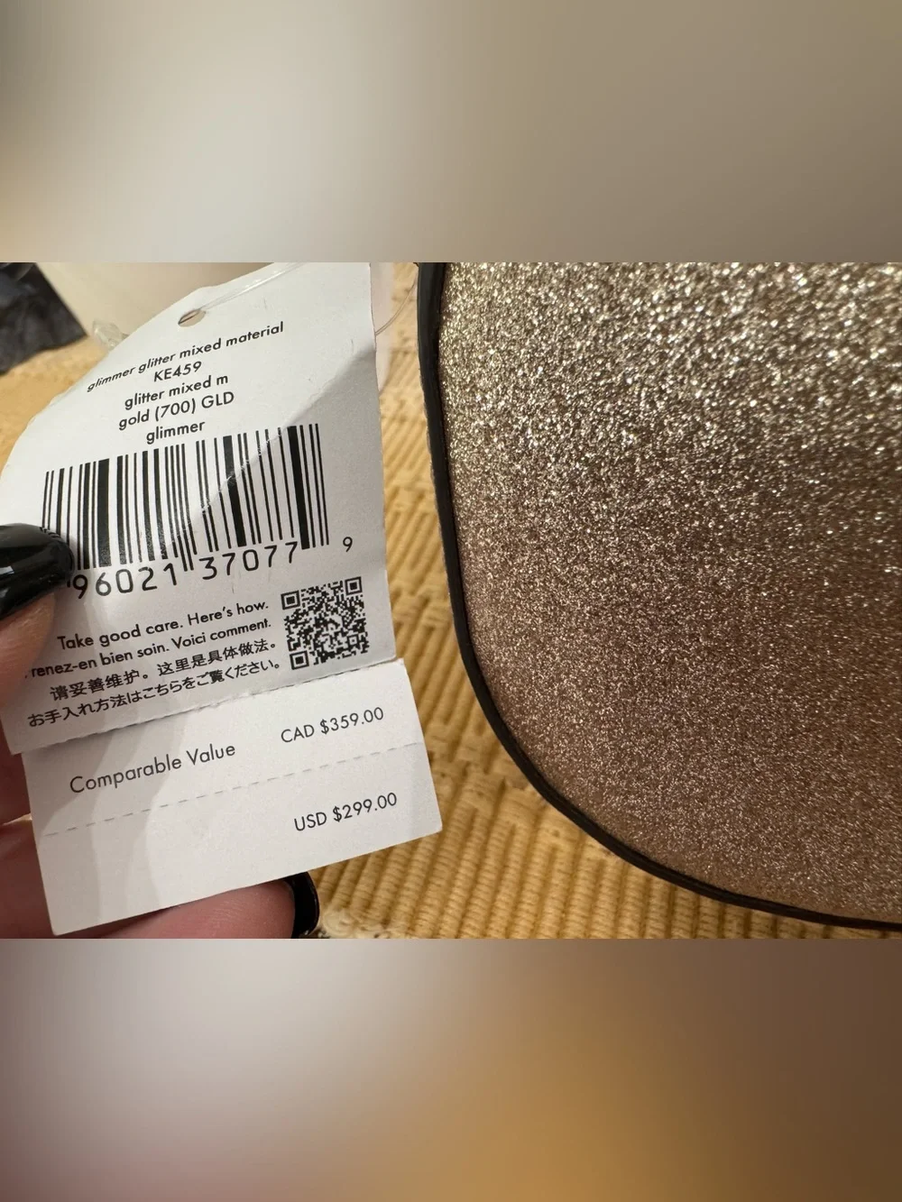 NWT KATE SPADE ♠️ GOLD glitter Glimmer Oval CROSSBODY Camera Bag